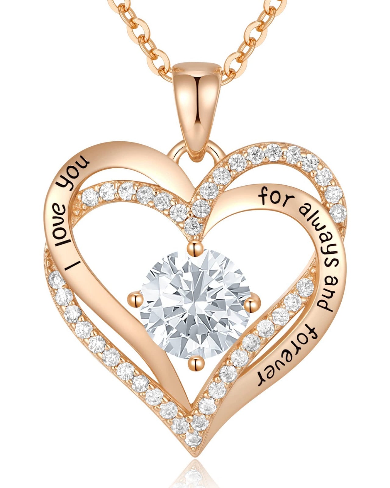 CDE Forever Love Heart Necklace - S925 Silver Birthstone Pendant, Anniversary & Valentine’s Gift