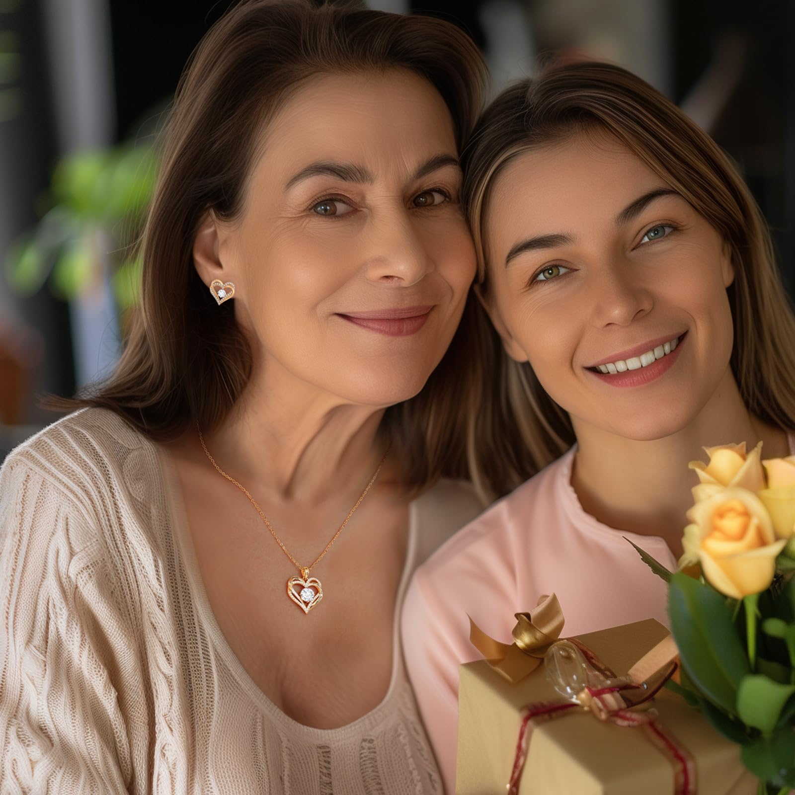 CDE Forever Love Heart Necklace - S925 Silver Birthstone Pendant, Anniversary & Valentine’s Gift