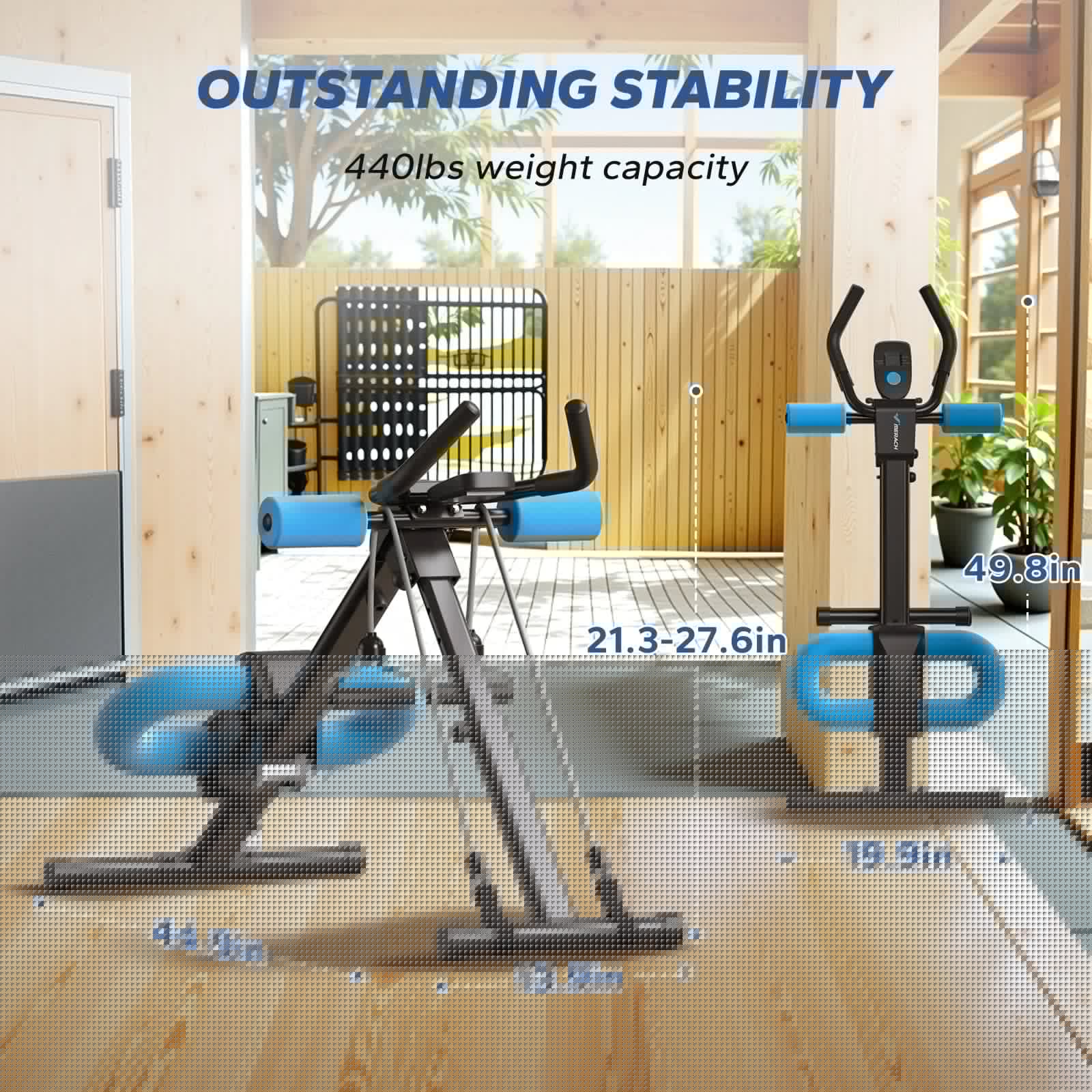 MERACH Ab Machine Adjustable Trainer Workout Foldable Knee Protection