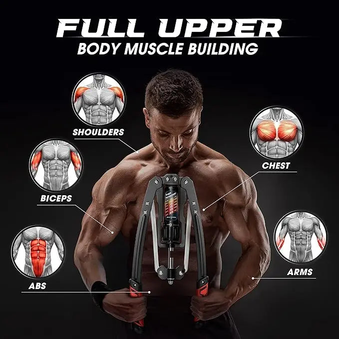 Adjustable Hydraulic Arm Exerciser - 22-440lbs Resistance Strength Trainer | Primesmarket