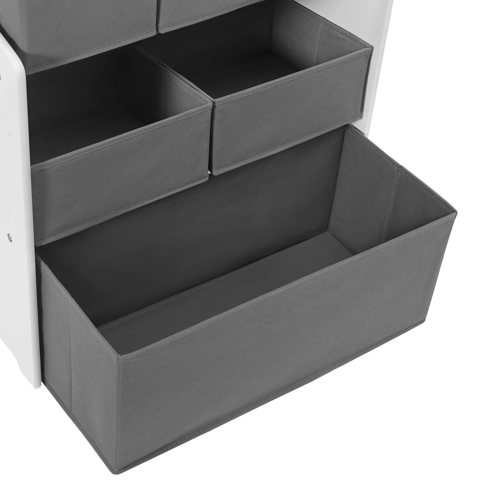 3 Tier Kids Room Storage Cabinet with 6 Removable Nonwoven Toy Boxes 63x30x60cm Nursery Shelf Toy Organiser for Daycare School