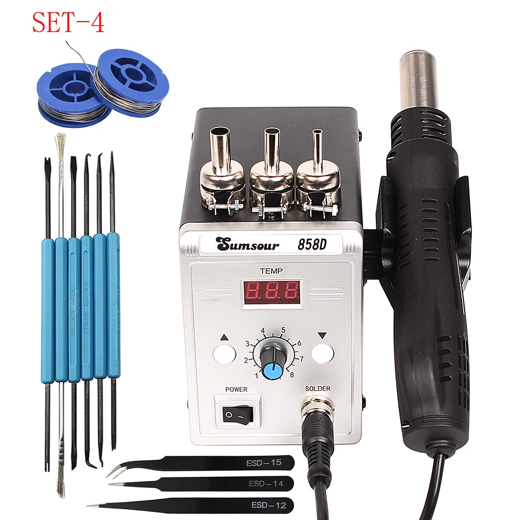Hot Air Gun 858D 700W BGA Rework Solder Station 220V / 110V For SMD SMT Heat Soldering Station Welding Repair Tools