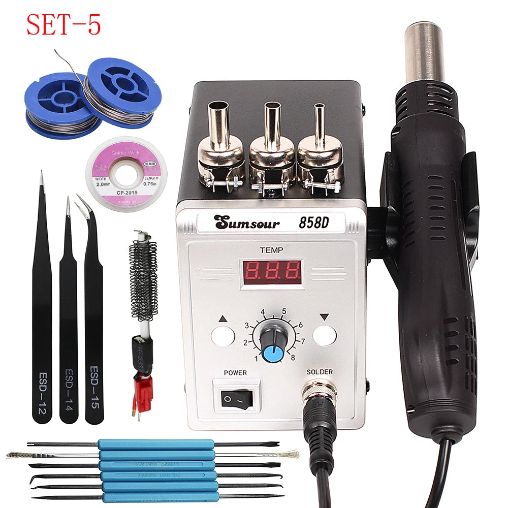 Hot Air Gun 858D 700W BGA Rework Solder Station 220V / 110V For SMD SMT Heat Soldering Station Welding Repair Tools