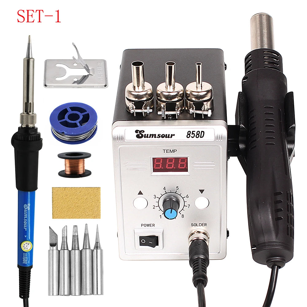 Hot Air Gun 858D 700W BGA Rework Solder Station 220V / 110V For SMD SMT Heat Soldering Station Welding Repair Tools