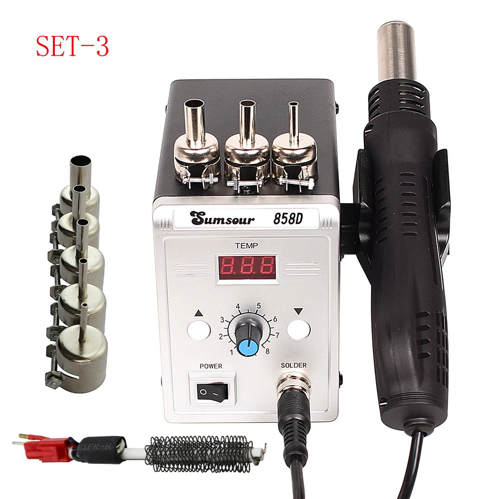 Hot Air Gun 858D 700W BGA Rework Solder Station 220V / 110V For SMD SMT Heat Soldering Station Welding Repair Tools