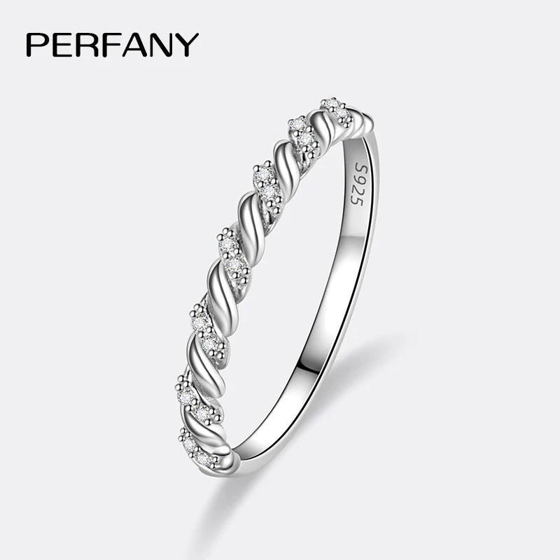 Moissanite Wedding Ring for Women - 925 Sterling Silver Twisted Design GRA Lab Diamond Jewelry | Primesmarket