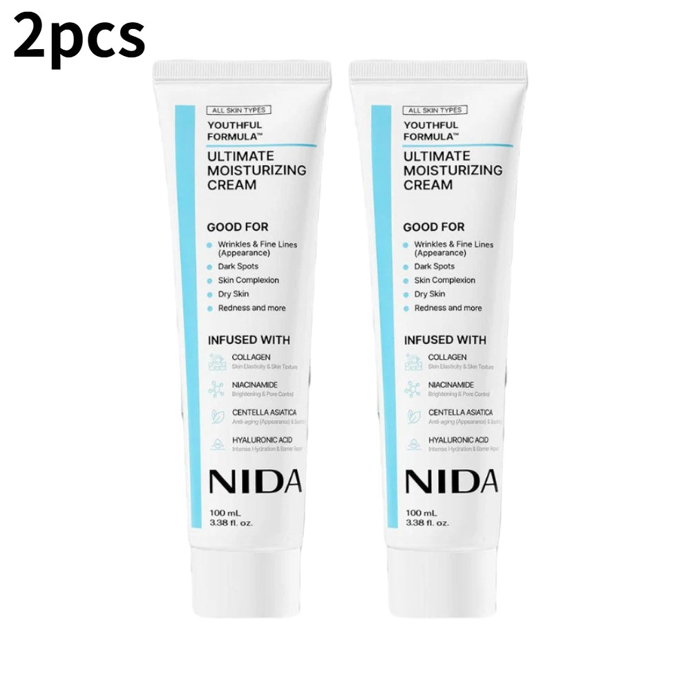 NIDA Ultimate Moisturizing Facial Cream Daily Skin Care Repairing Pores Redness Hyaluronic Acid Wrinkles Spot Korea Skin Care