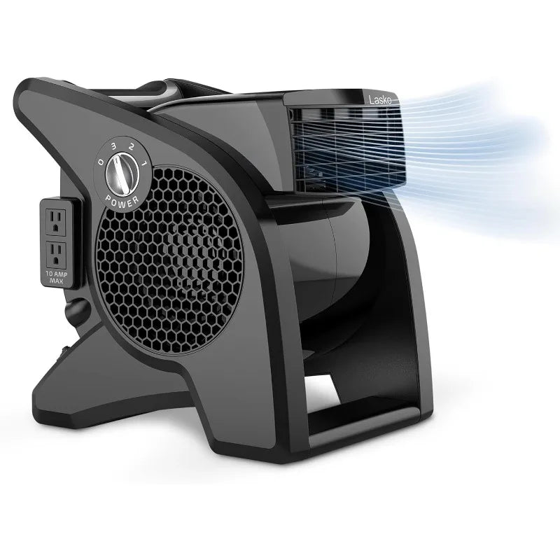 Lasko 15" High Velocity Utility Fan - 375 CFM Pivoting Blower with 3 Speeds & Outlets | Primesmarket