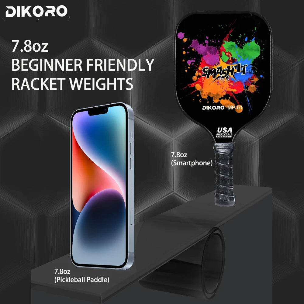 DIKORO Pickleball Paddle Set - USAPA Compliant & Lightweight (Graphite Fiberglass Face + 4 Balls) | Primesmarket