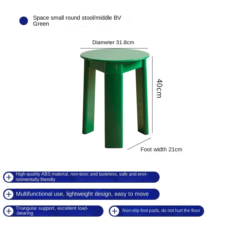 Richome Designer Small Stool Nordic Modern Minimalist Short Stool Plastic Small Round Stool Home Living Room Shoe Changing Stool