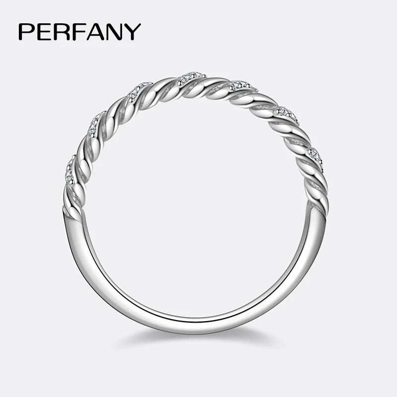 Moissanite Wedding Ring for Women - 925 Sterling Silver Twisted Design GRA Lab Diamond Jewelry | Primesmarket