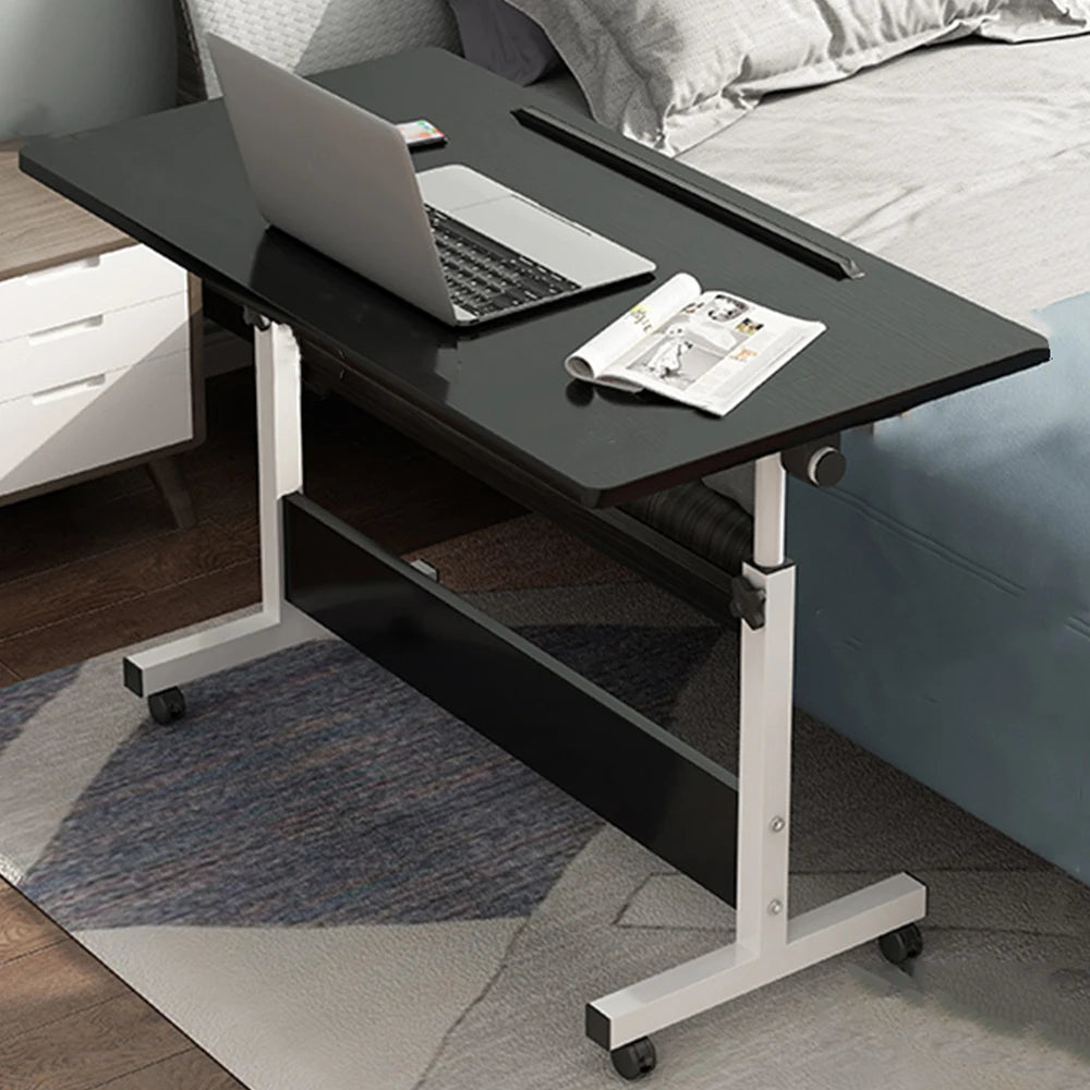 Rolling Desk Adjustable Height,Rolling Computer Cart,Portable Laptop Desk,Small Adjustable Home Office Desk,Rolling Laptop Desk