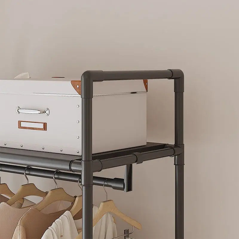 Simple Multifunctional Coat Rack Shelf Home Dormitory Floor Hanger Movable Clothes Rack, Storage Rack