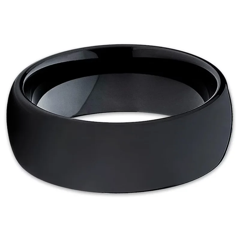 Black Tungsten Carbide Wedding Ring - Matte Finish Comfort Fit Band for Men & Women | Primesmarket