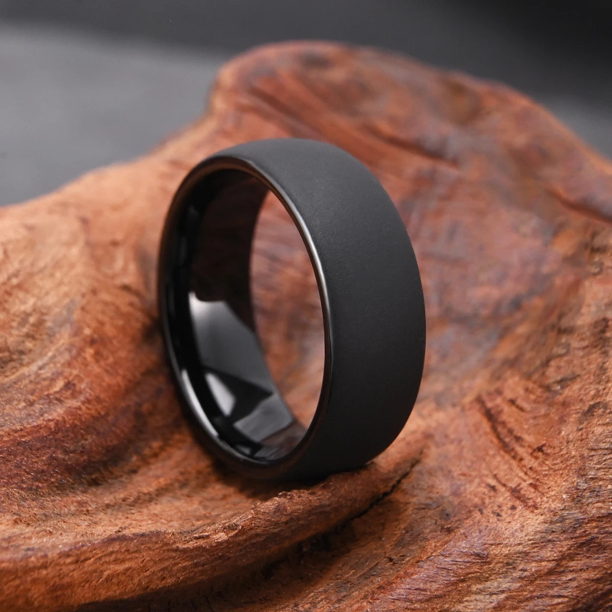 Black Tungsten Carbide Wedding Ring - Matte Finish Comfort Fit Band for Men & Women | Primesmarket
