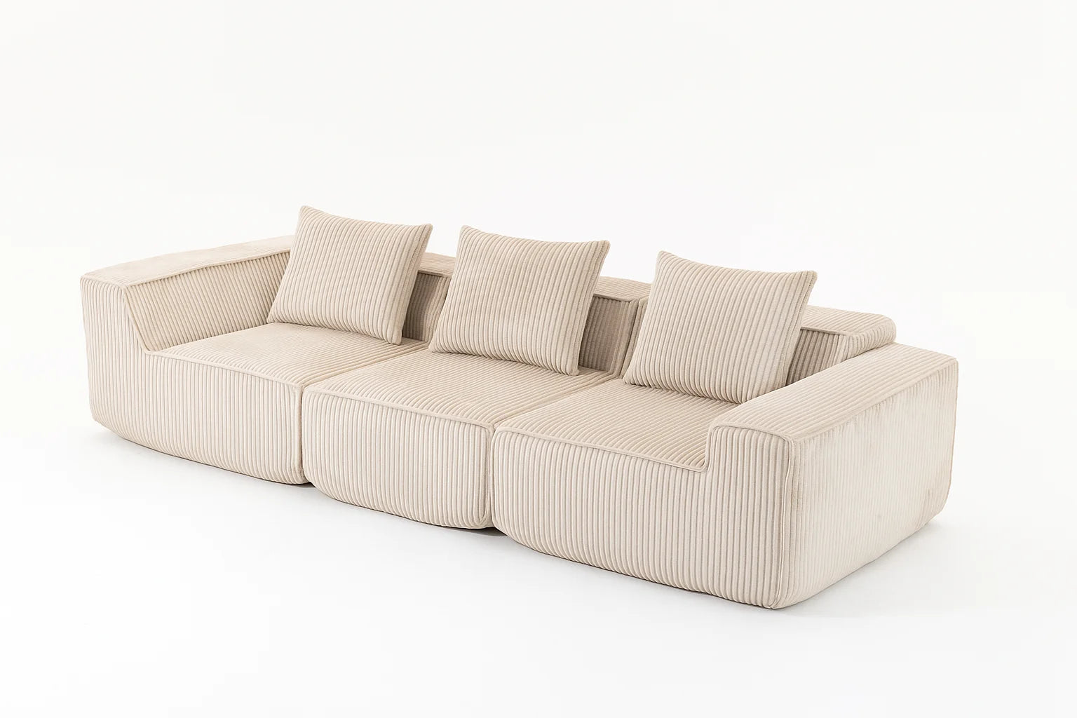 Modern Modular Sleeper Sofa - Sectional Couch with L-Shape Chaise & Deep Seat