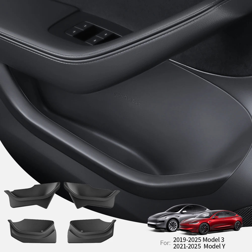 YZ For Tesla Model Y Juniper Model 3 Highland Door Side Storage Box Full-Cover Front and Rear Interior Storage Box Accessories