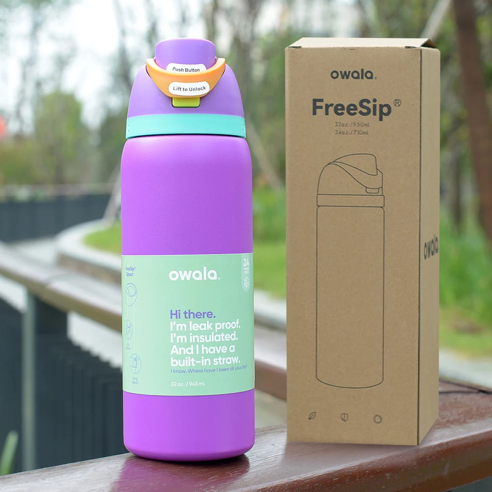 Owala Insulated Stainless Steel Water Bottle with Straw, BPA-Free Sports Water Bottle, Great for Travel, 24Oz/32 Oz,