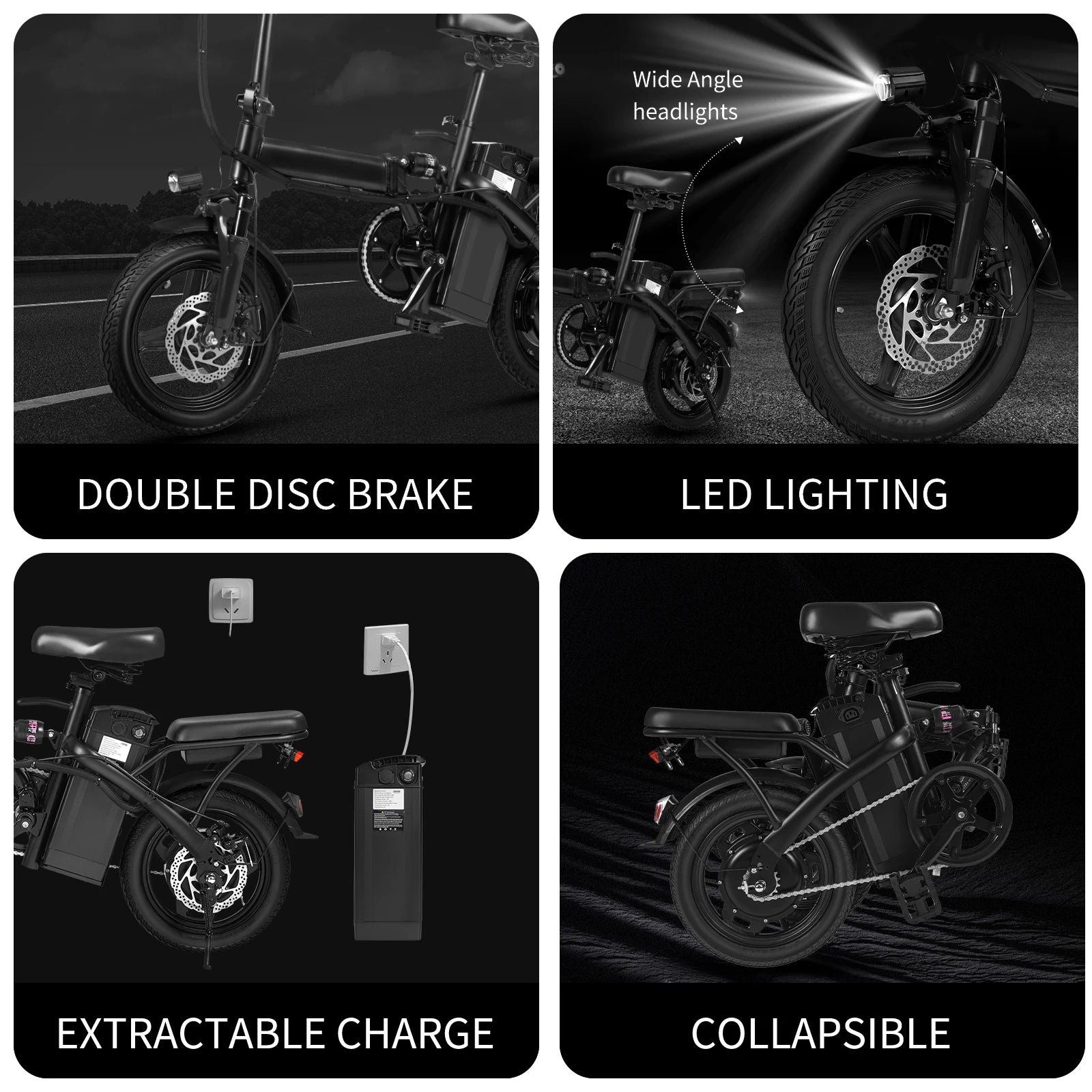 Adult Foldable Electric Bicycle - 400W E-Bike w/ Dual Disc Brakes, 22-Mile Range & 20MPH | Primesmarket