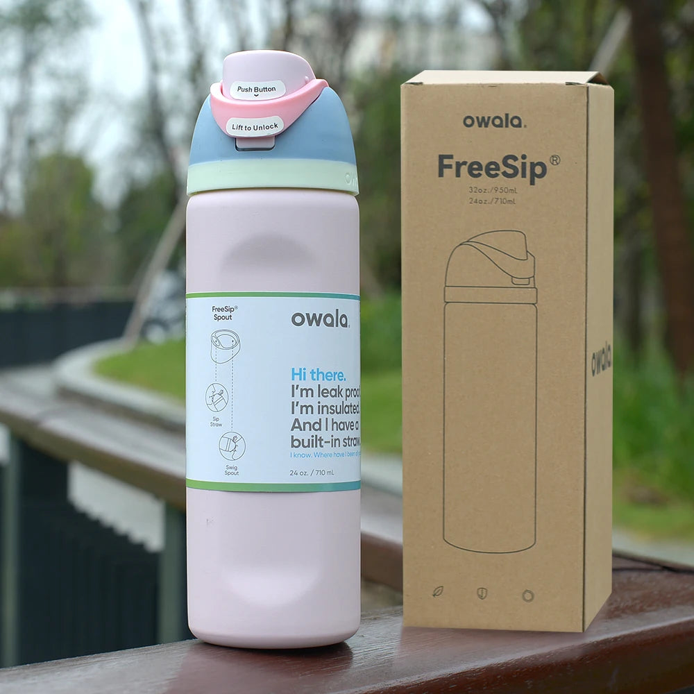 Owala Insulated Stainless Steel Water Bottle with Straw, BPA-Free Sports Water Bottle, Great for Travel, 24Oz/32 Oz,