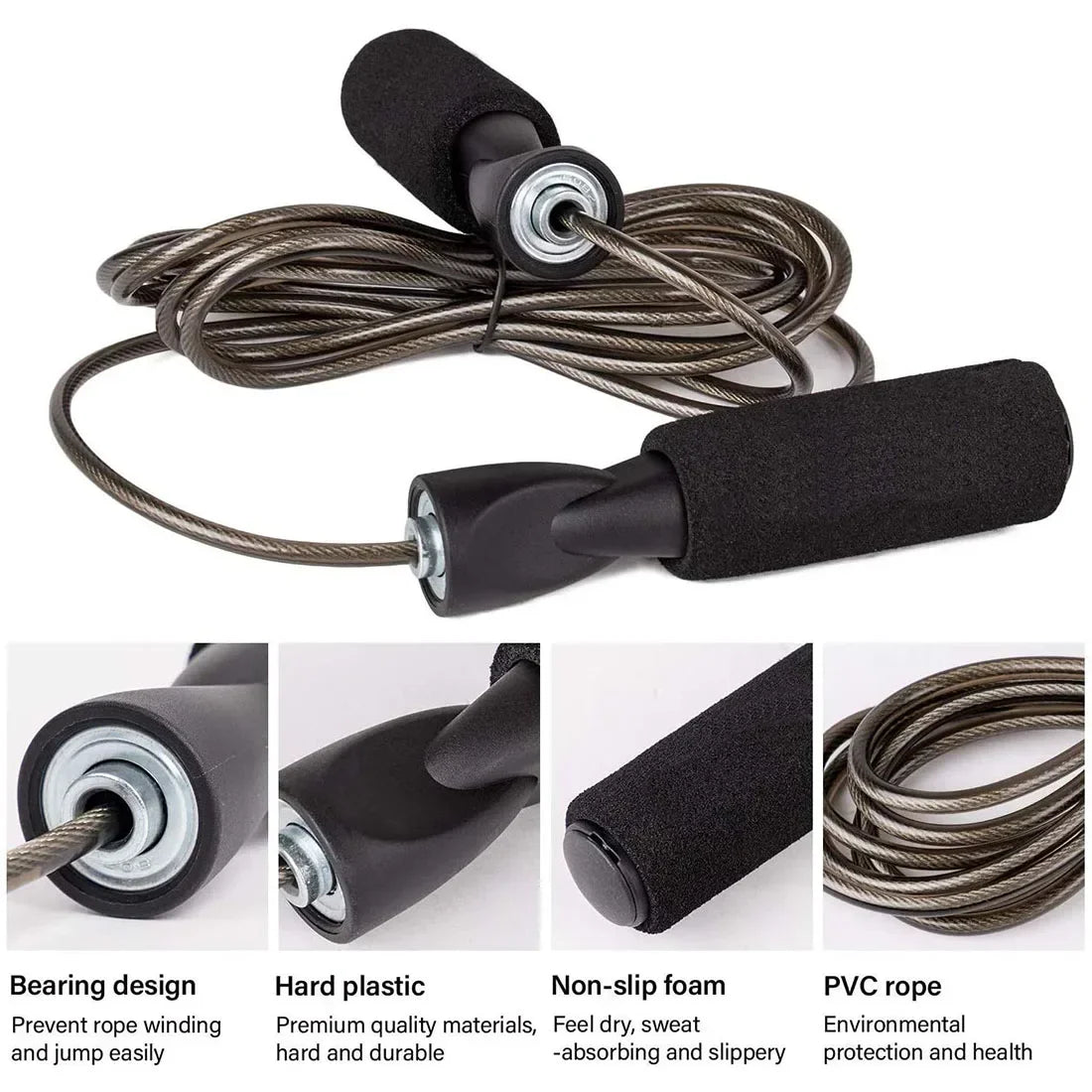 Adjustable Steel Wire Jump Rope - Speed Skipping Workout Fitness for Kids & Adults | Primesmarket