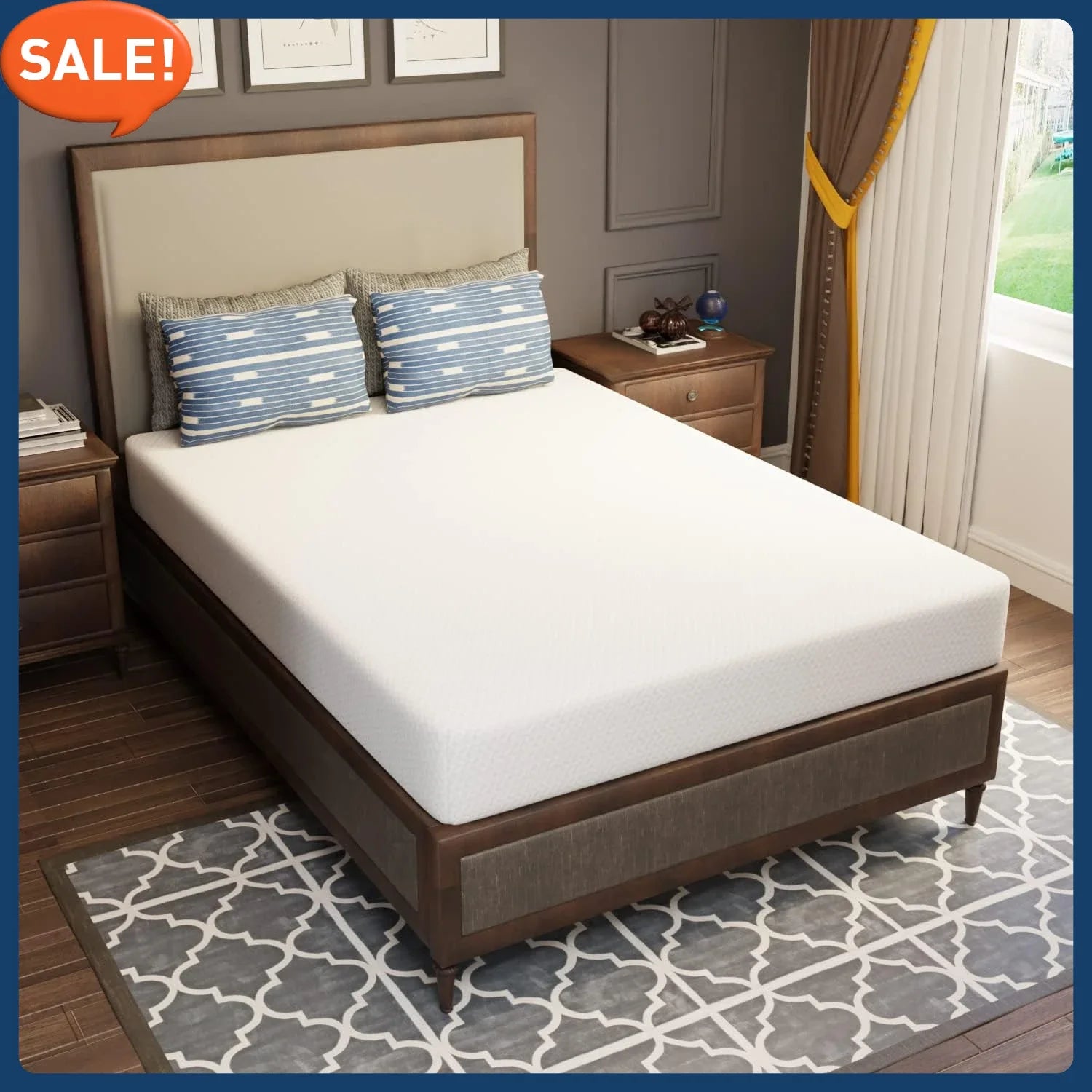 8 inch Memory Foam Mattress Cooling Gel Green Tea Infused Mattress,Fiberglass Free,Cooler Sleep Supportive & Pressure Relief