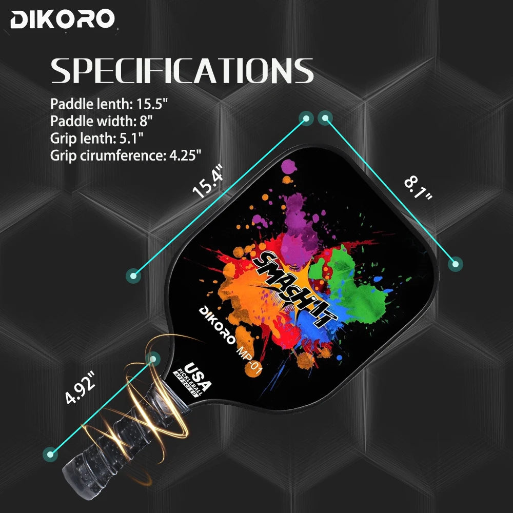 DIKORO Pickleball Paddle Set - USAPA Compliant & Lightweight (Graphite Fiberglass Face + 4 Balls) | Primesmarket