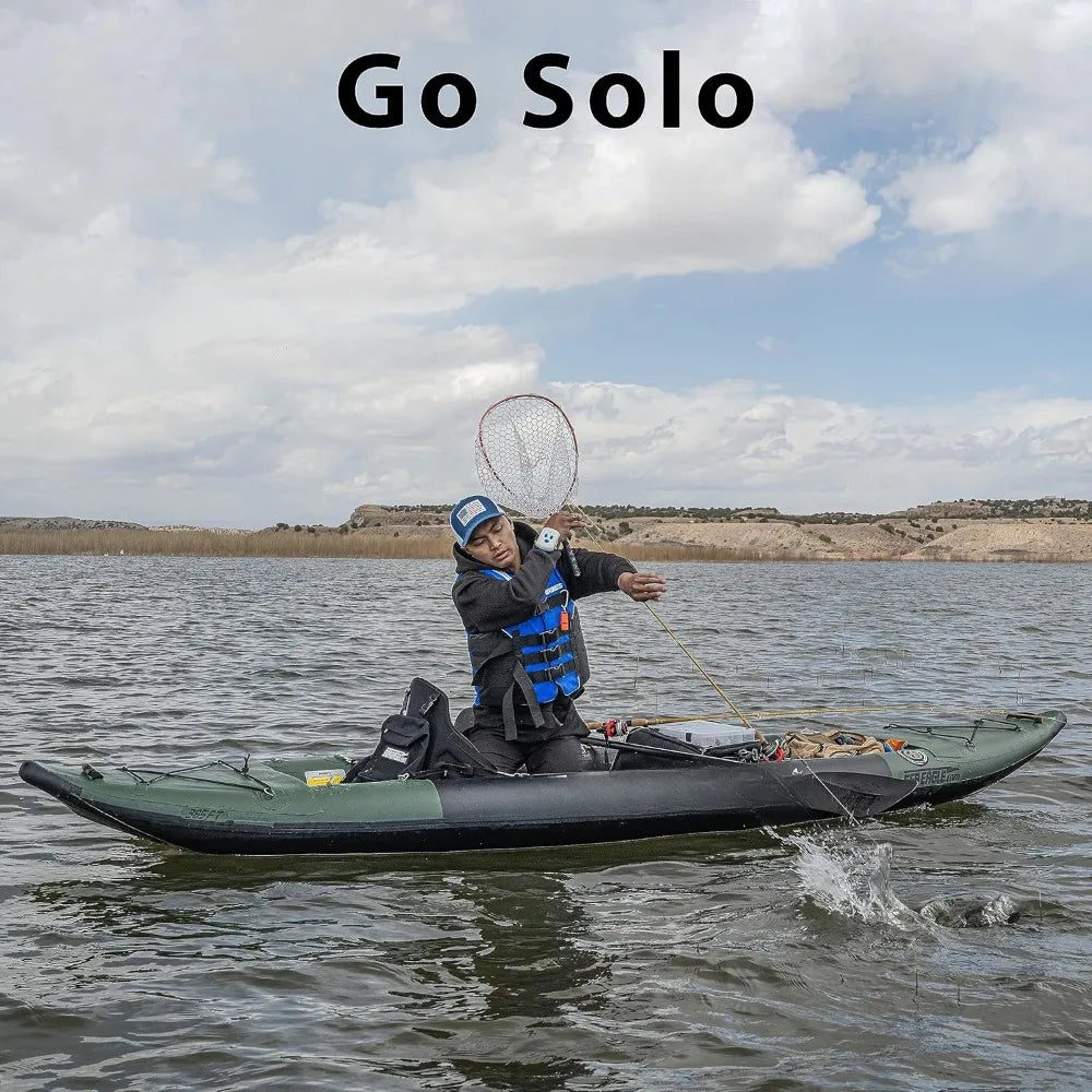 Sea Eagle 385FTA Fasttrack Angler Inflatable Fishing Kayak - 1-2 Person, Hunter Green | Primesmarket