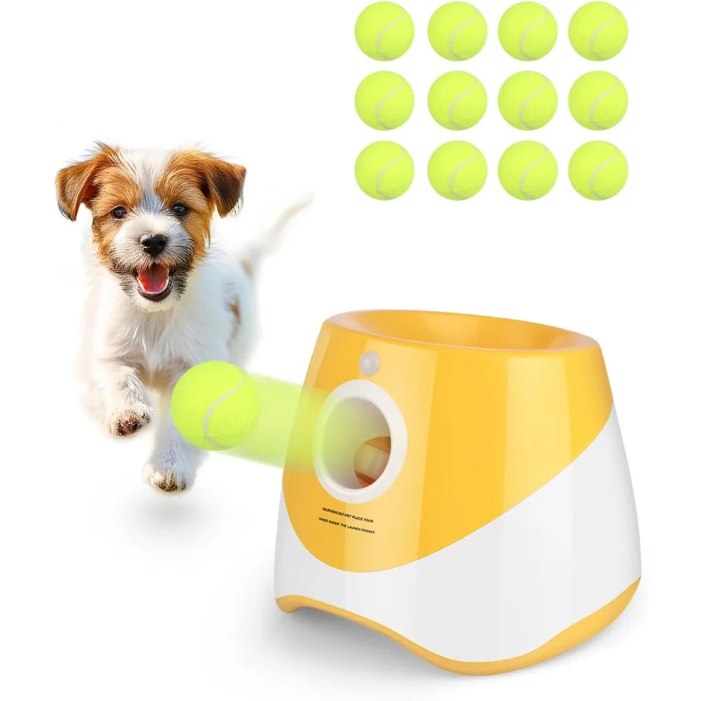 Dog Ball Launcher with 12 Tennis Balls - Automatic Fetch & Training Toy | Primesmarket