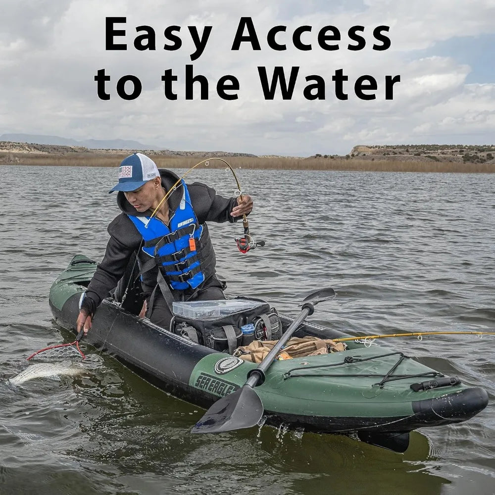 Sea Eagle 385FTA Fasttrack Angler Inflatable Fishing Kayak - 1-2 Person, Hunter Green | Primesmarket