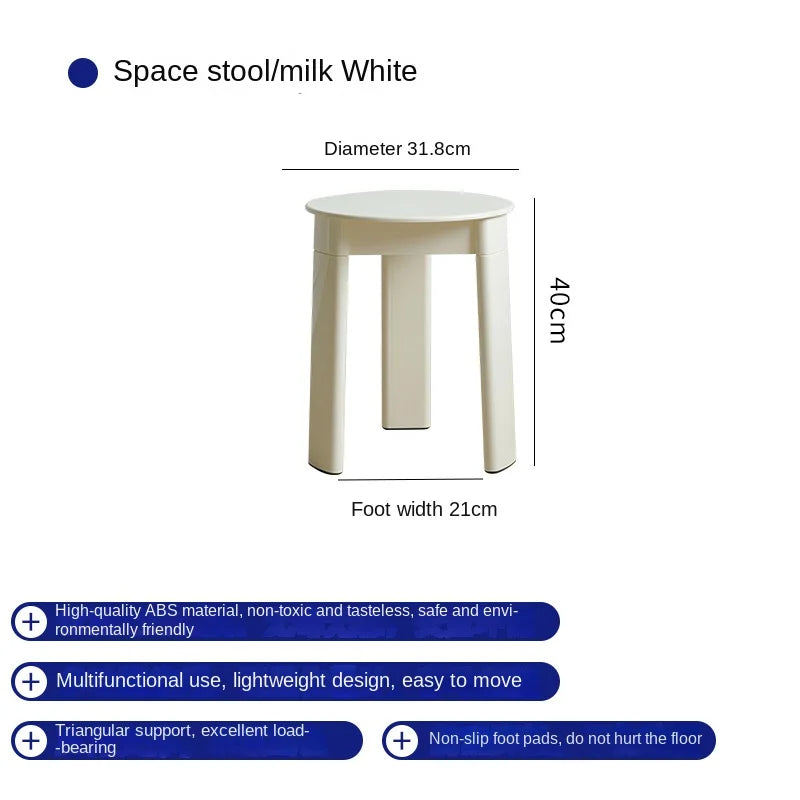 Richome Designer Small Stool Nordic Modern Minimalist Short Stool Plastic Small Round Stool Home Living Room Shoe Changing Stool