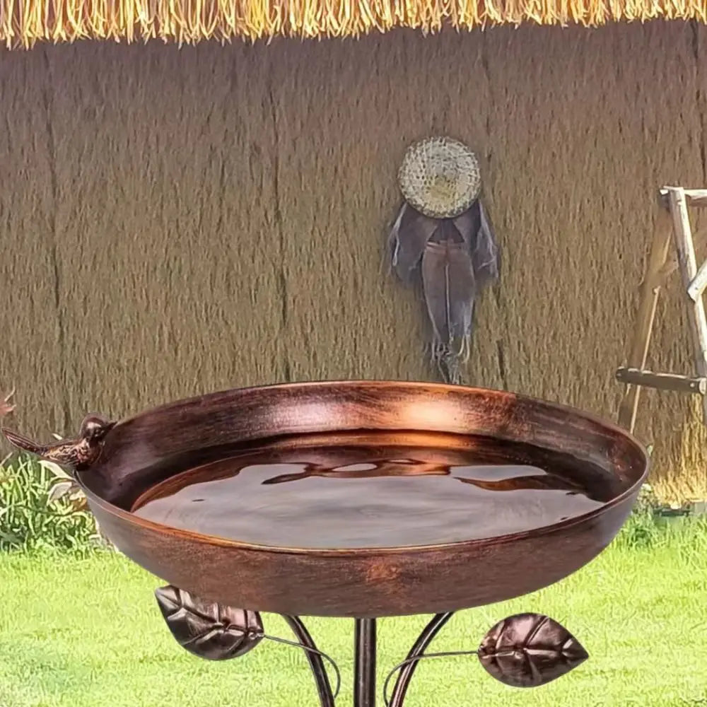 Garden Decor Iron Bird Feeder Plugin Large Capacity Convenient Bird Bathtub Durable Retro Bird Feeding Dish Container