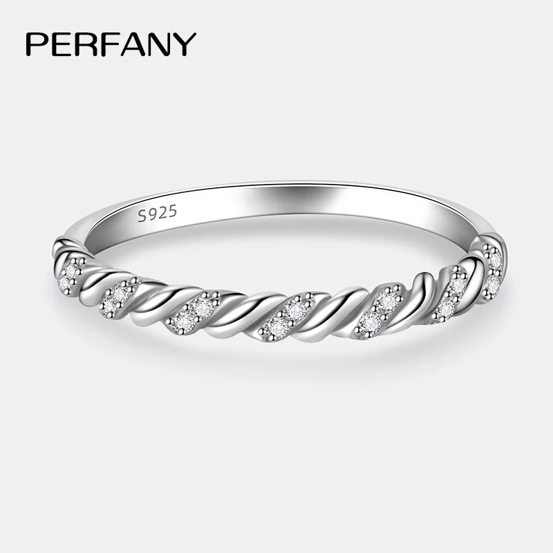 Moissanite Wedding Ring for Women - 925 Sterling Silver Twisted Design GRA Lab Diamond Jewelry | Primesmarket