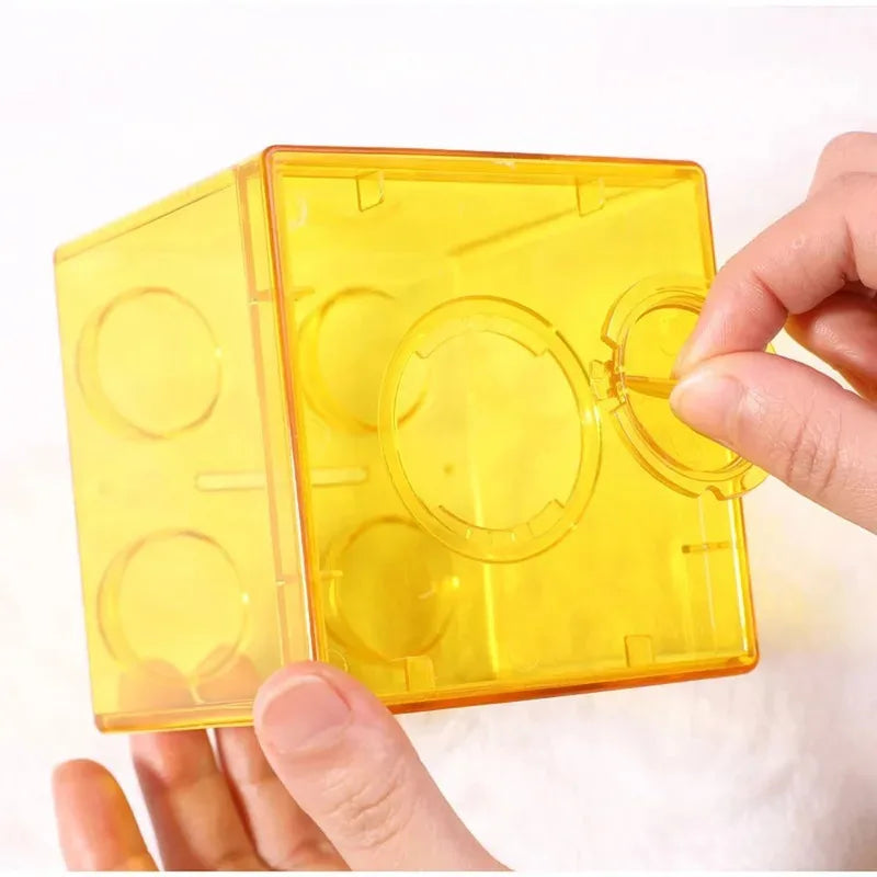 4 Pcs Clear Plastic Building Blocks Money Boxes Coin Savings Jars Children's Toys Gifts