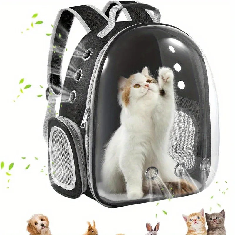 Transparent Pet Backpack Carrier - Bubble Space Capsule, Breathable Travel Bag for Small Medium Dogs Cats | Primesmarket