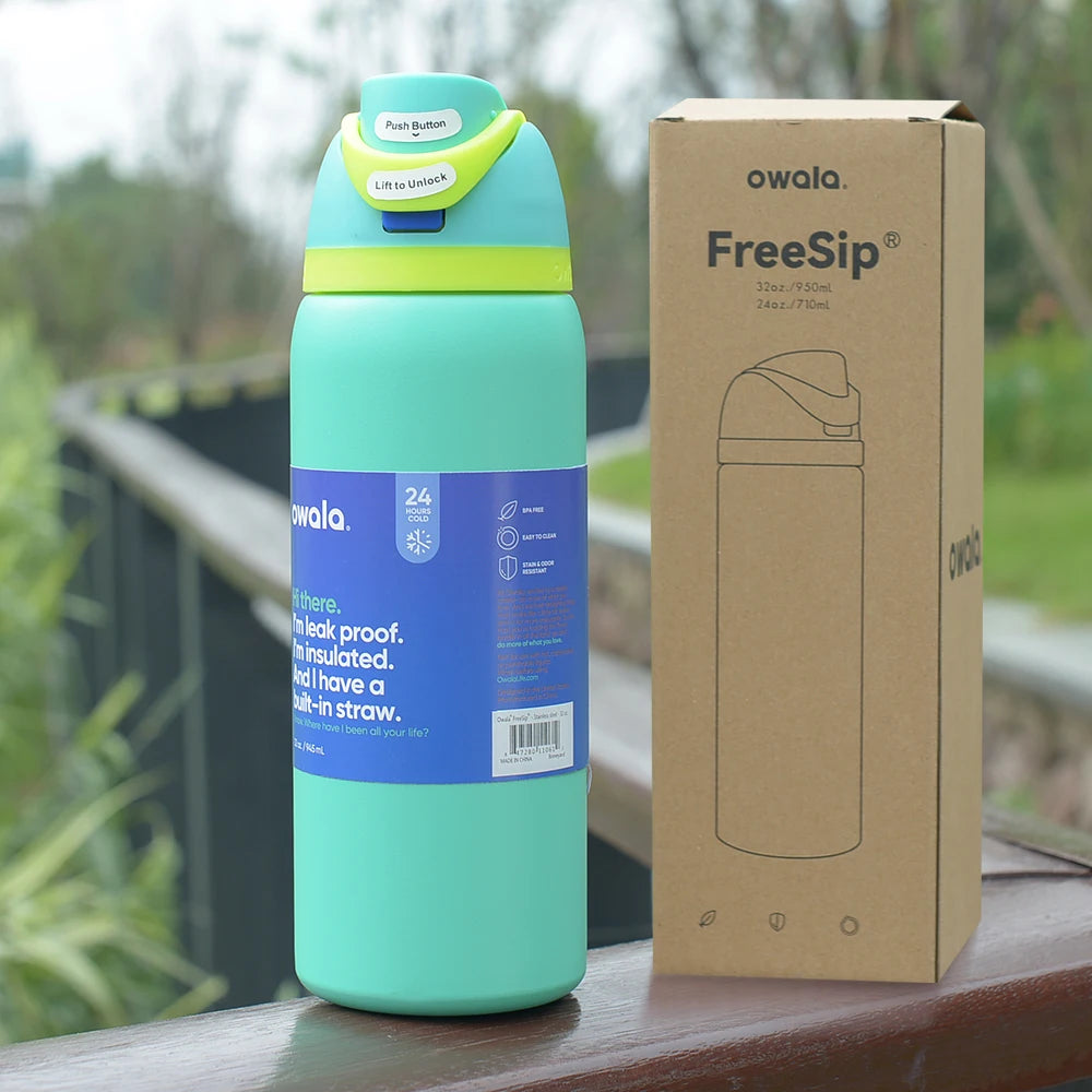 Owala Insulated Stainless Steel Water Bottle with Straw, BPA-Free Sports Water Bottle, Great for Travel, 24Oz/32 Oz,