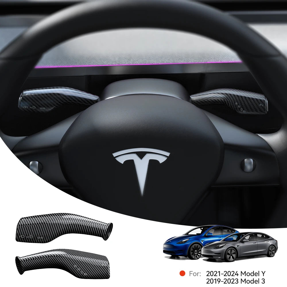 YZ For Tesla Model 3 Y Highland Juniper Full Package Trim Cover Of Carbon Fiber Matte Finish On Wiper Lever For Tesla 2021-2025