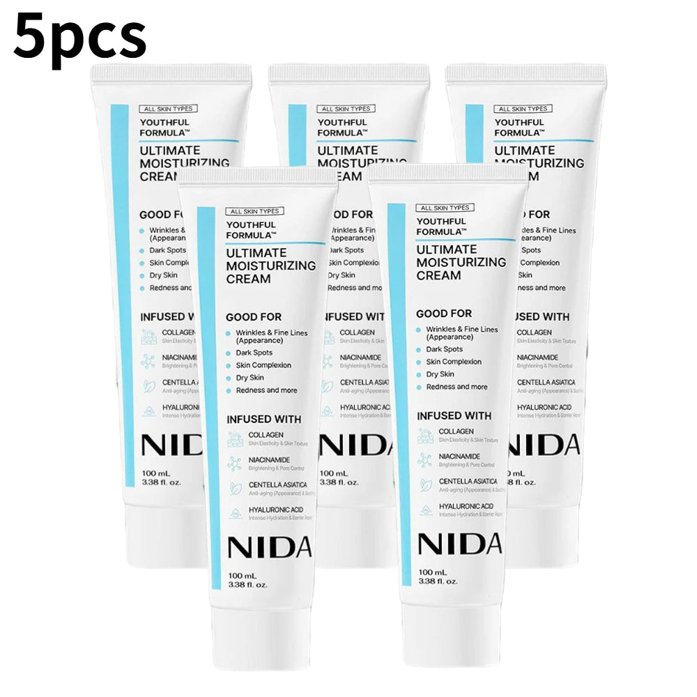 NIDA Ultimate Moisturizing Facial Cream Daily Skin Care Repairing Pores Redness Hyaluronic Acid Wrinkles Spot Korea Skin Care