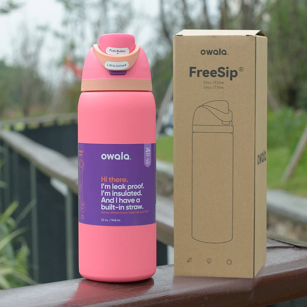 Owala Insulated Stainless Steel Water Bottle with Straw, BPA-Free Sports Water Bottle, Great for Travel, 24Oz/32 Oz,