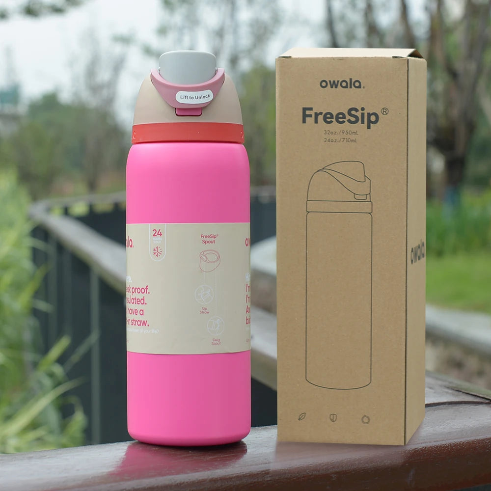 Owala Insulated Stainless Steel Water Bottle with Straw, BPA-Free Sports Water Bottle, Great for Travel, 24Oz/32 Oz,