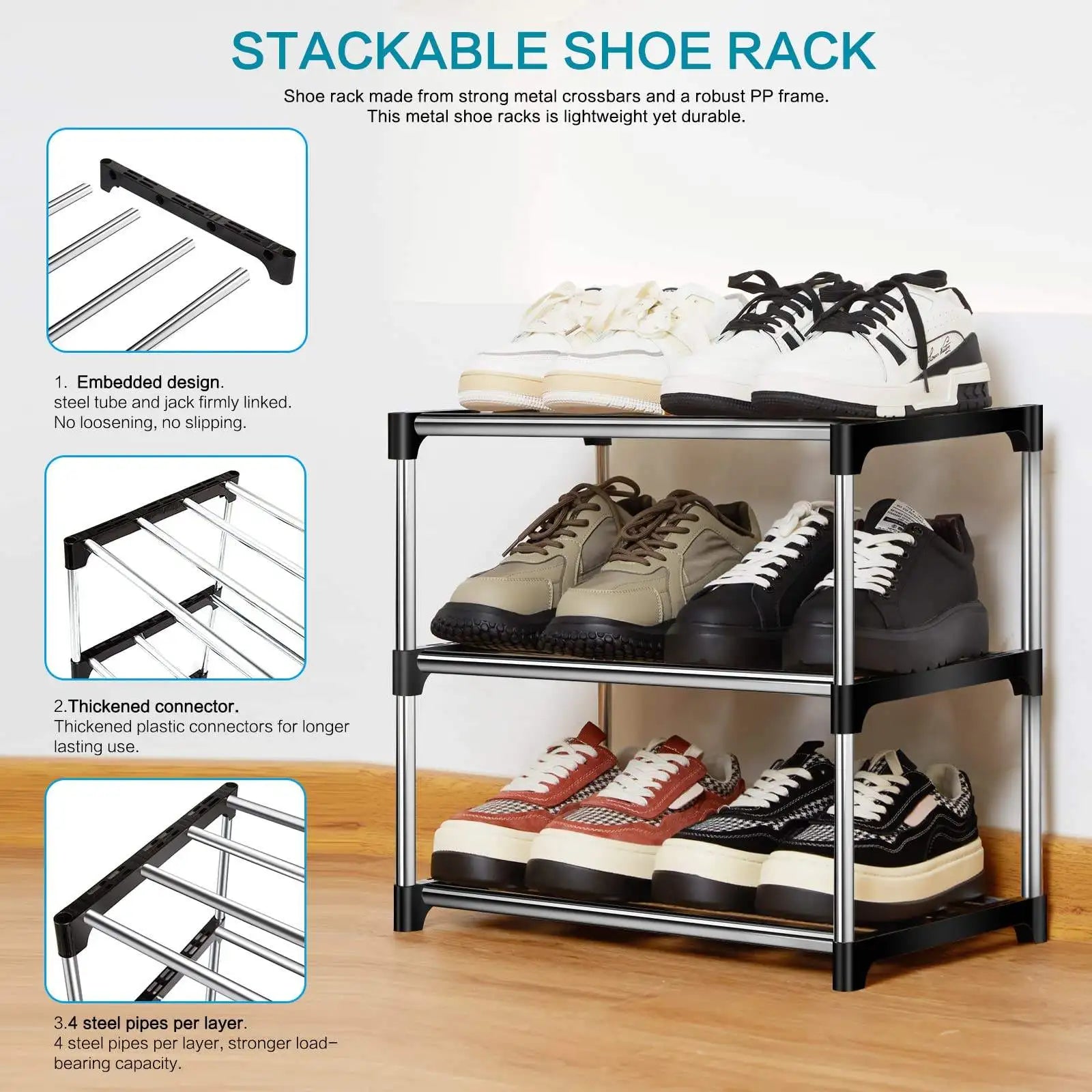 3F Shoe Rack Multi Layered And Space Saving Freely combined modernity minimalism Shoe Rack Dormitory Door Entryway Home Supplies