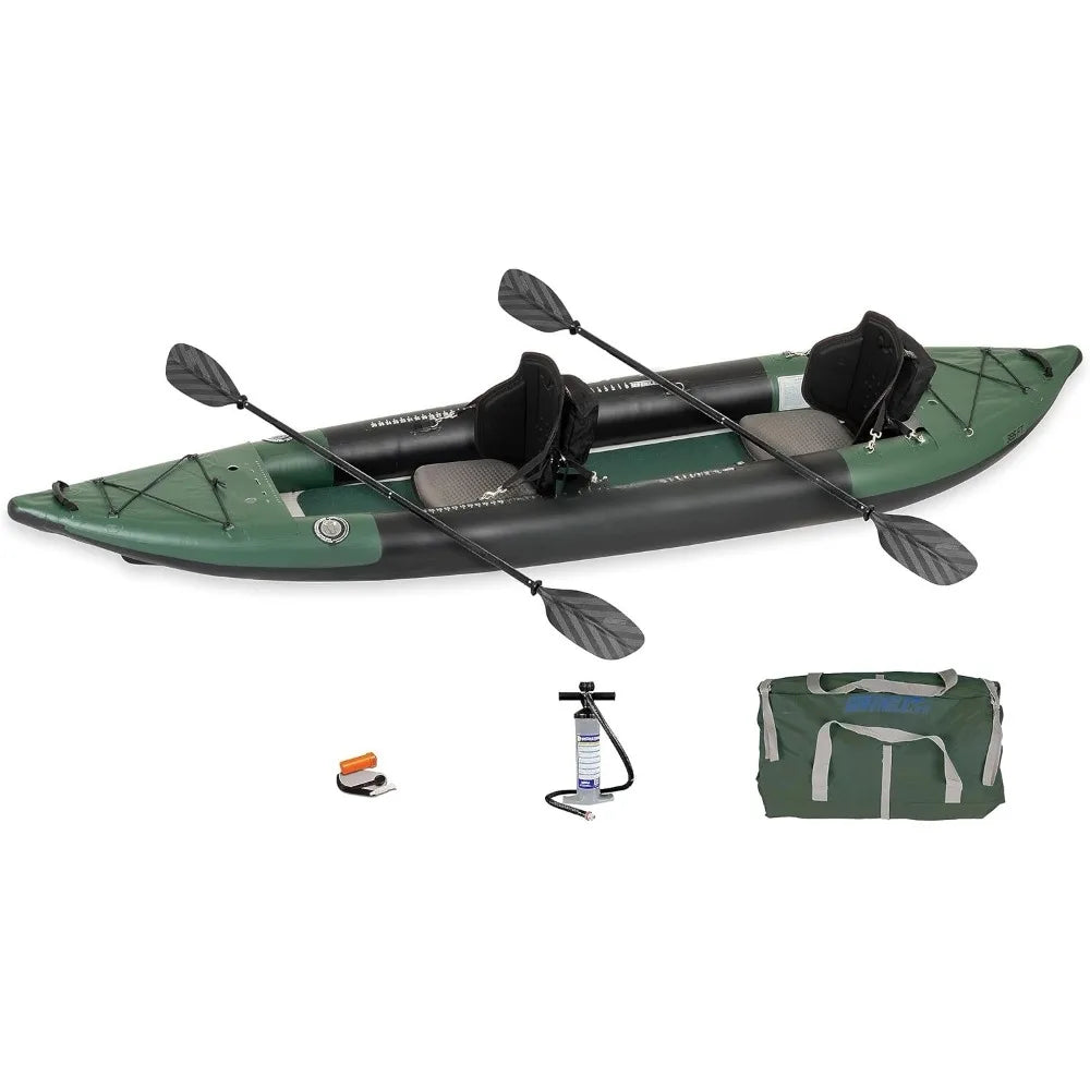 Sea Eagle 385FTA Fasttrack Angler Inflatable Fishing Kayak - 1-2 Person, Hunter Green | Primesmarket