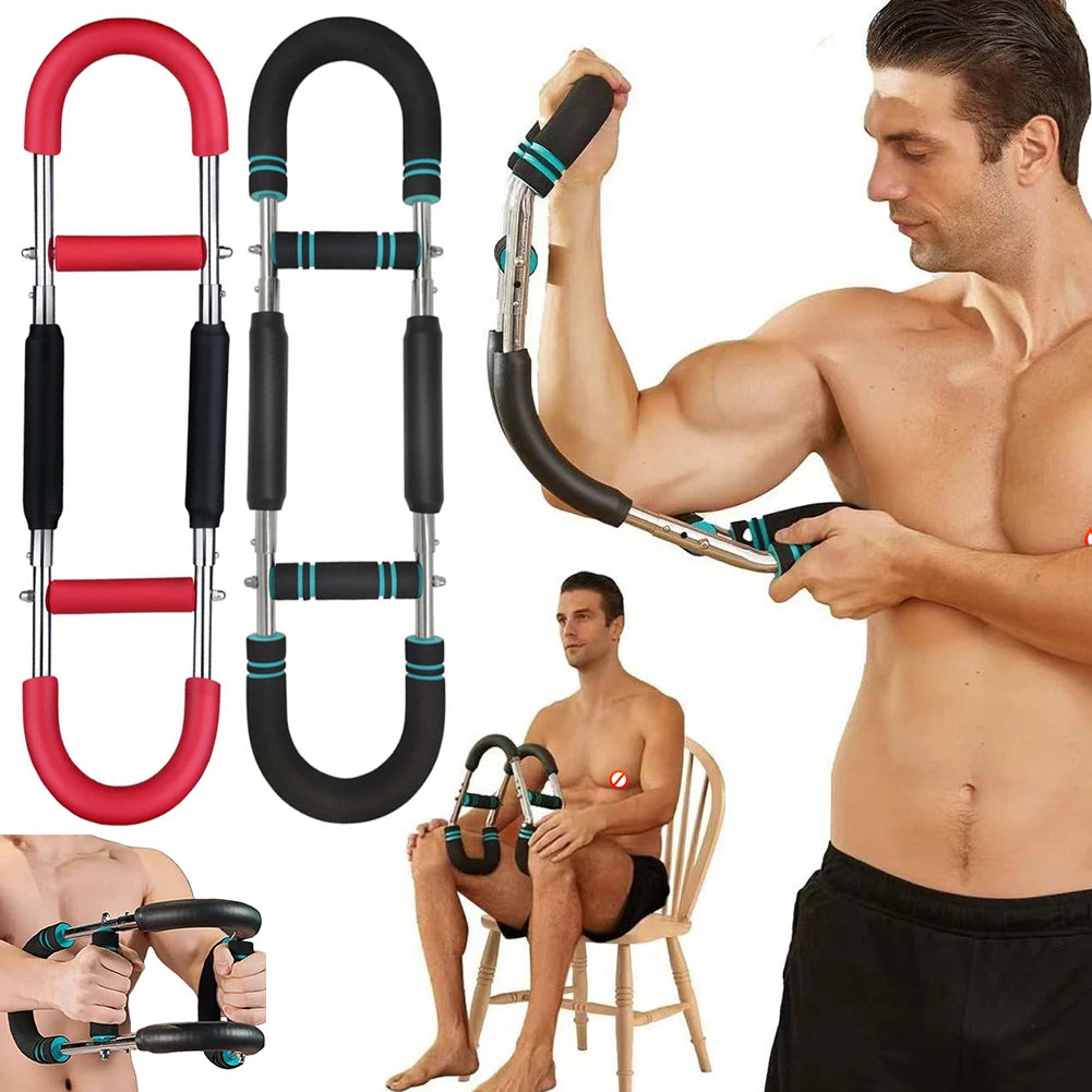 Portable Spring Workout Bar - Forearm & Chest Expander
