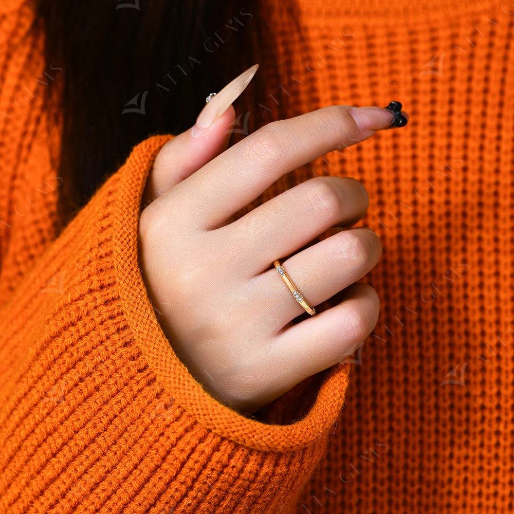 Simple D VVS1 Moissanite Engagement Wedding Band - S925 Sterling Silver Ring for Men & Women | Primesmarket