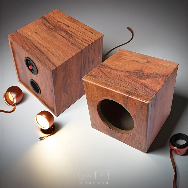 Wooden Texture Speaker/Subwoofer Box Case (2-Pack) - Fits 4", 5", 6.5"