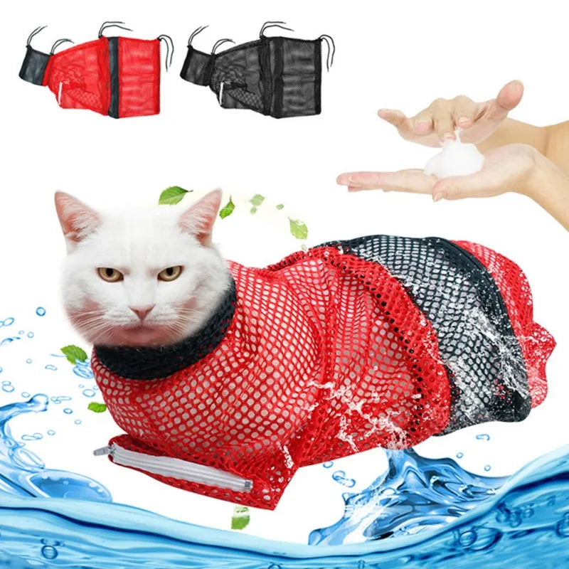 Adjustable Cat Bathing & Grooming Bag - Anti-Scratch Restraint for Nail Trimming & Ears Clean | Primesmarket