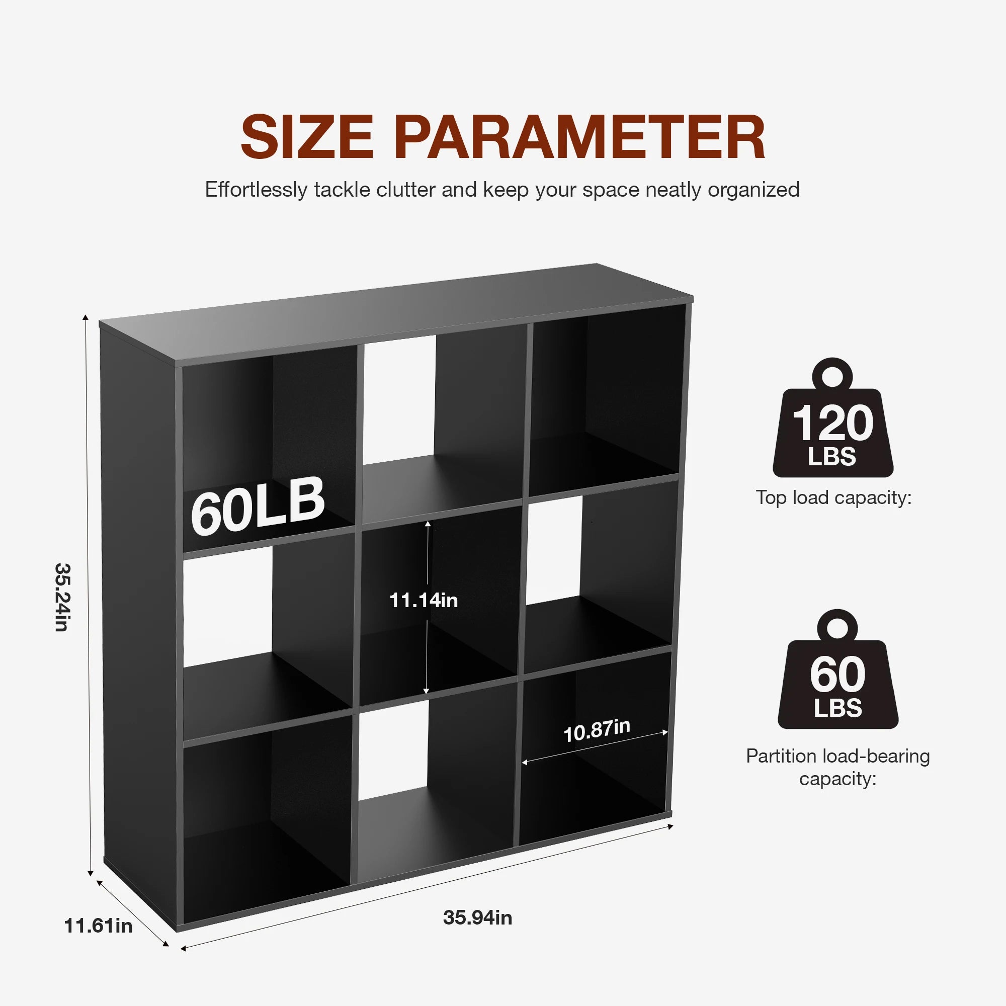 JHK 9 Cube Storage Organizer Wooden Shelf Bookcase Open Bookshelf for Living Room and Home Office Display Storage Bookcase