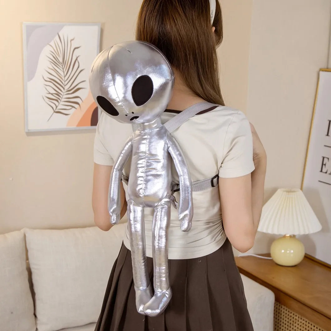 60cm Alien Plush Backpack for Kids, Soft Stuffed ET Toy Bag, Cute PU Doll, Creative Gift for Children | Primesmarket