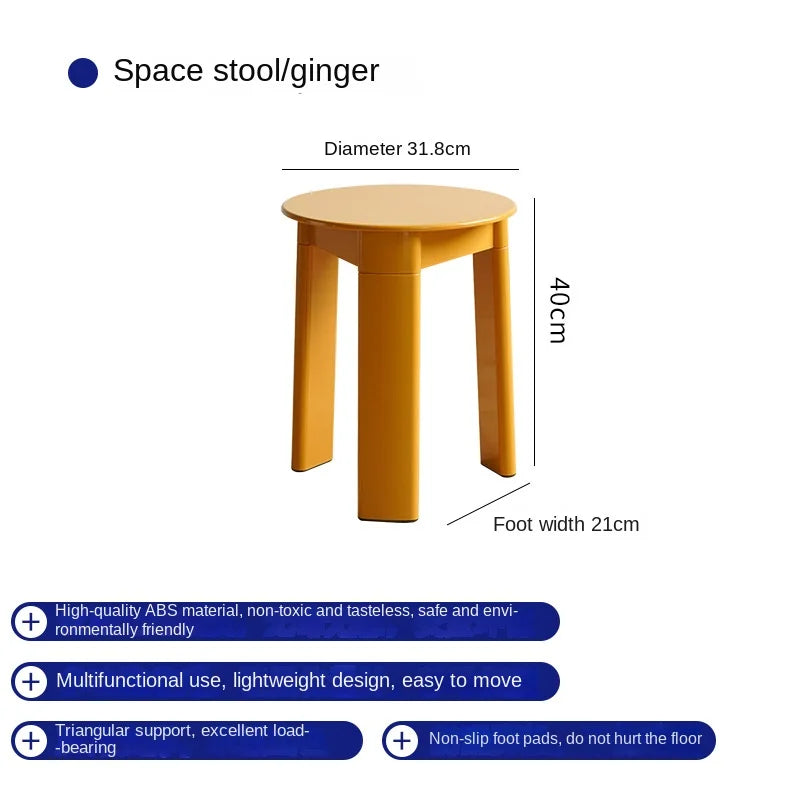 Richome Designer Small Stool Nordic Modern Minimalist Short Stool Plastic Small Round Stool Home Living Room Shoe Changing Stool