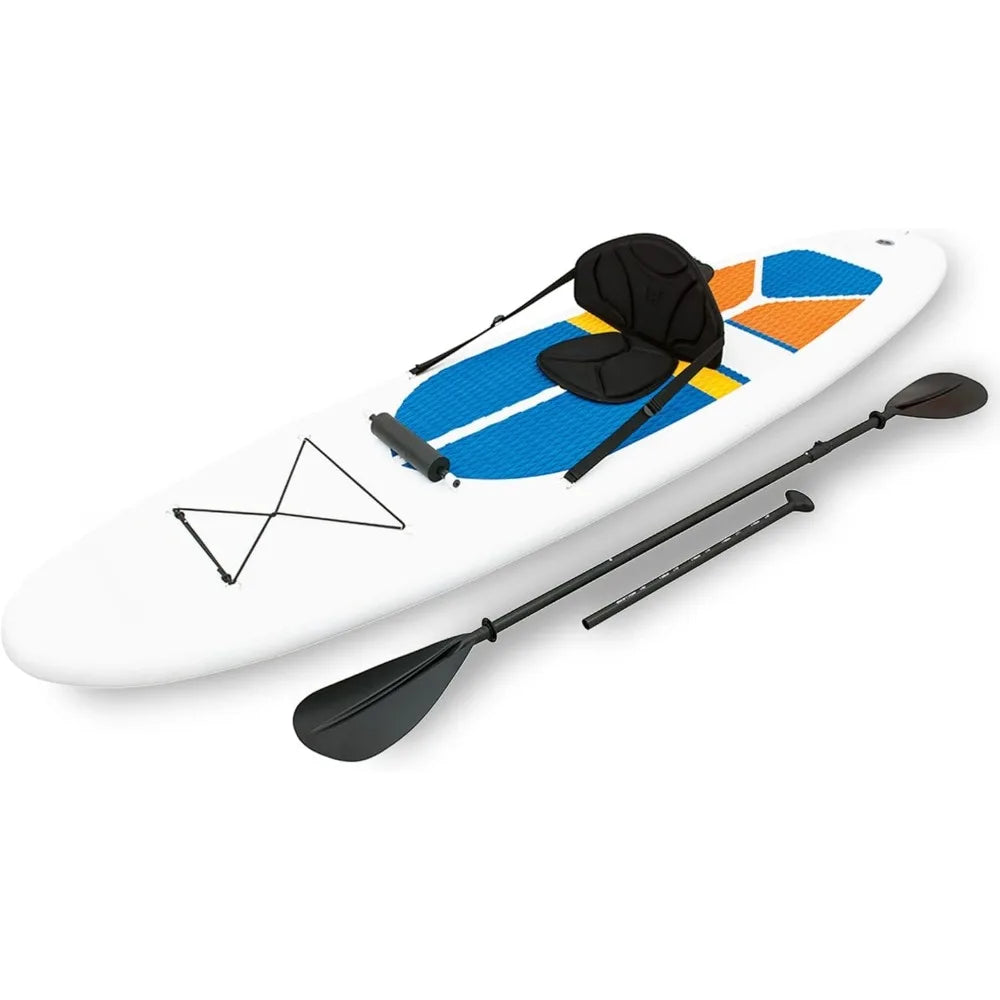 Hydro-Force White Cap 10' Inflatable SUP & Kayak Set - Aluminum Oar, Pump & Bag | Primesmarket